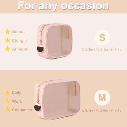 YOPCDJ 2PCS Clear Makeup Bag Set, Waterproof TPU Purse Organizer Pouches, TSA Approved Toiletry Bag, Diaper Bag Organizer Pouch, Travel Organizer Bags for Women and Kids — view 2