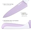 hecef 15 Pieces Kitchen Knife Set with Built-in Sharpening Wooden Block, Dishwasher Safe, High Carbon Stainless Steel Knife Block Set with Steak Knives, Kitchen Scissors, Purple
