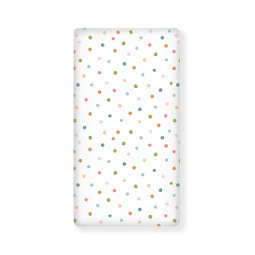 JEPFEIXIA Colorful Polka Dot Fitted Crib Sheet for Boys Girls 28"x52"