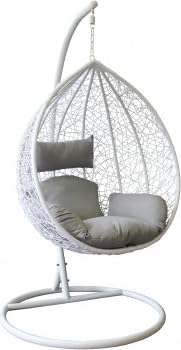 Cosma Sedia Poltrona Sospesa da giardino 195 x 105 x 120 cm colore Grigio e Bianco