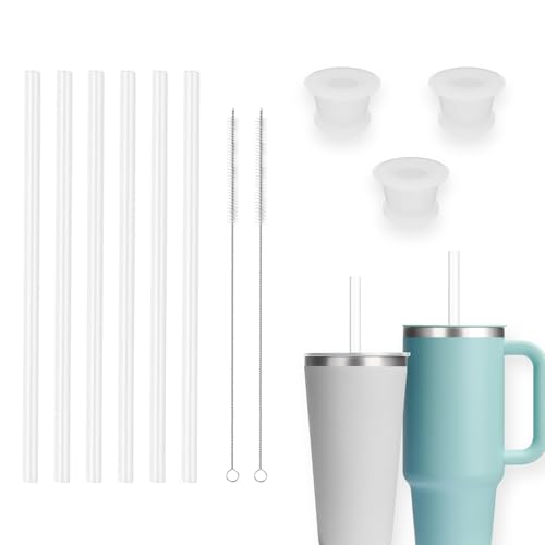 BOSORIO 11pcs Stoppers and Straws Comppatible with Hydroflask Tumbler, Replacement Straw Accessories for Hydro Flask Tumbler 20oz, 28oz, 32oz, 40oz, Fits Most Straws(Clear）