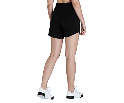 Image of Puma Women's ESS High Waist Shorts | Comfortable Cotton-Blend High Waist Knitted Shorts for Women | Ribbed Waistband | Ideal for Gym, Travel & Everyday Wear