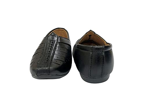 Designer Ethnic Punjabi Mojari Juttis for Boys, Little, Big Kid, Shoes for Boys (Toddler) Sherwani Shoes Designer Kurta Shoes Loafer Shoes Dress Shoes Black3