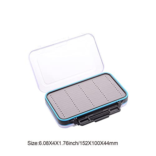 Fly Fishing Boxes Double Sides Foams Insert Waterproof Flies Fishing Box Streamer Nymph Fly Storage(Double Sides Clear-H18Md) #TOP5