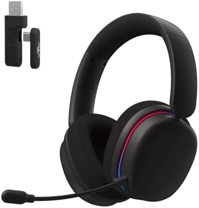 AULA G7 Pro Wireless Gaming Headset with 7.1 Surround Sound, 40mm Driver, BT5.3 Gaming Headphones with Mic, RGB, 10ms Latency, 65H Battery, PC Gaming Headset for PS5,PS4, Switch,PC,Wired Mode for Xbox