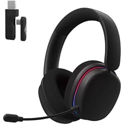 AULA G7 Pro Wireless Gaming Headset with 7.1 Surround Sound, 40mm Driver, BT5.3 Gaming Headphones with Mic, RGB, 10ms Latency, 65H Battery, PC Gaming Headset for PS5,PS4, Switch,PC,Wired Mode for Xbox