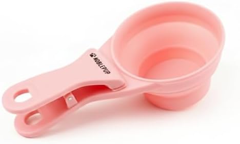 MeasureMate Pet Food Scoops with Bag Clip for Dog and Cat - 3-in-1 Multi-Function Collapsible Food M...