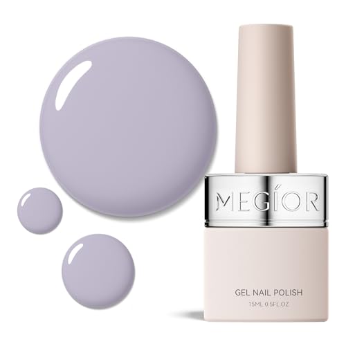 MEGIOR Lavender Gel Nail Polish 0.5 Fl Oz Lilac Purple Soak Off U...