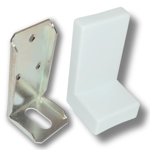 Kit 12 Suporte Cantoneira Aérea L Reforçada + Parafusos Resistente De Fixação Moveis Com Capa Branca