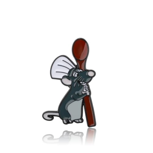 Image of KEYCHIN Funny Rat Remy Brooch Remy Chef Fans Gifts Little Chef Mouse Enamel Pin