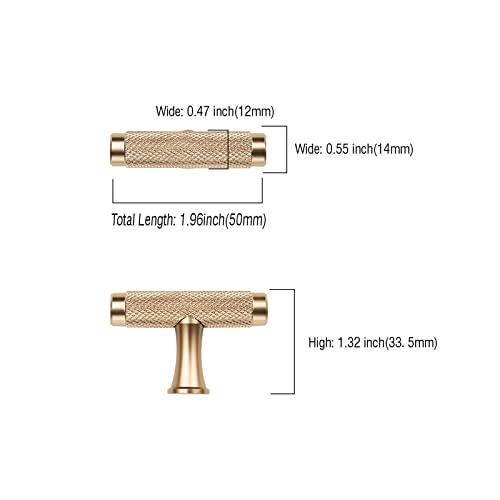 Knoklock 10 Pack Kitchen Cabinet Knob Gold Knurled Dresser Knobs Drawer Knobs T Bar Kitchen Cabinet Hardware Knobs For Dresser Drawers #TOP1