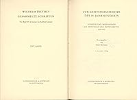 Wilhelm Dilthey-Gesammelte Schriften: Band 16: Zur Geistesgeschichte Des 19. Jahrhunderts: Aufsatze Und Rezensionen Aus Zeitungen Und Zeitschriften 1859-1874 3525303173 Book Cover