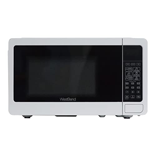 West Bend Wbmw71W Microwave Oven 700-Watts Compact With 6 Pre Cooking Settings, Speed Defrost, Electronic Control Panel And Glass Turntable, White #TOP6