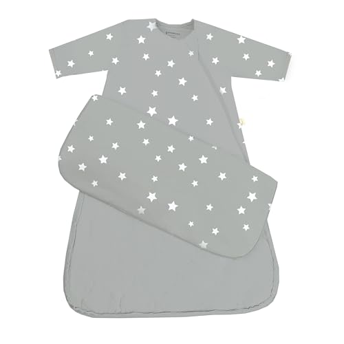 Image of GUNAMUNA Long-Sleeve Sleep Sack for Babies, Wearable Sleep Bags, Soft Rayon, 1.0 TOG, Essentials for Newborns