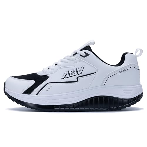 Image of Walking Shoes for Men Arch Support Plantar Fasciitis Shoes Orthotic Tennis Sneakers for Foot Pain Relief WhiteBlack US 11