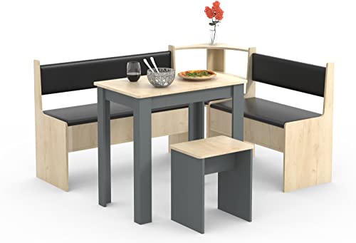 VCM Banco de Esquina Juego de Comedor Banco Mesa Taburetes Esal Mini Banco de Esquina Juego de Comedor Banco Mesa Taburetes Esal Mini