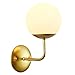 Produktbild Wandleuchte Globe Glas Golden Curved Arm Schmiedeeisen Moderne Kleine Wandleuchte Gemalte Oberflächen Innen Bar Restaurant Hotel Decor Home Schlafzimmer Küche Flur