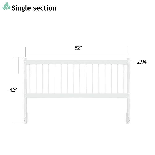 SunnyRoyal 24\" x 60\" Above Ground Swimming Pool Deck Fence Panel Screen Level Top Guard Above Swimming Pool Safety Fencing Products, White, 3 Pieces Section B
