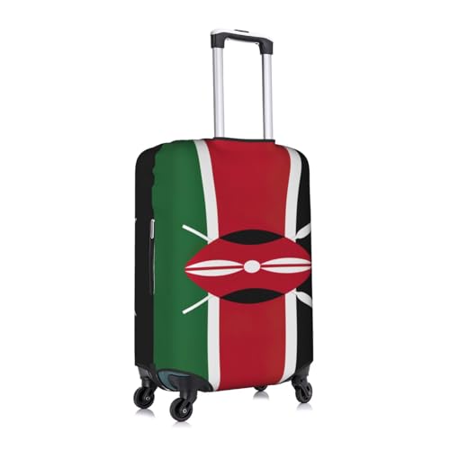 Housse de valise extensible anti-rayures motif Kenya blanc - 3