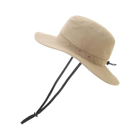 Moon Kitty Boonie Hats for Men UPF 50+Wide Brim Adjustable Sun Protection Hat Waterproof Fishing Hat, Beach & Hiking Hat, Paddling, Rowing, Kayaking Hat Khaki Cover