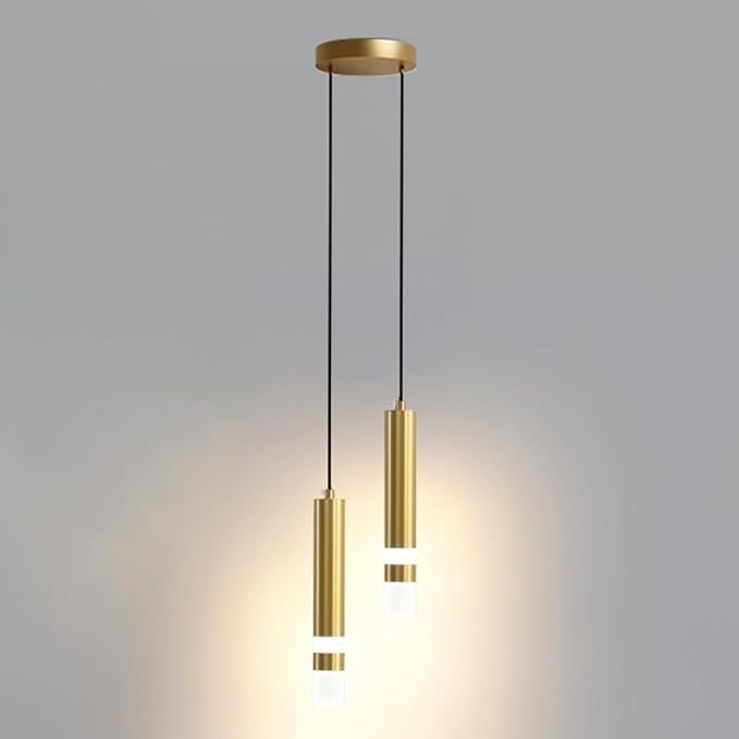 Led Strip Light Modern Kitchen Island Fixture Height Adjustable Minimalist Chandelier for Dining Room Bedroom Bedside Lighting/Black/2Head