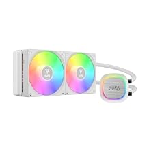 GAMDIAS AURA GL240 V2 240mm AIO Liquid CPU Cooler, Rotatable Pump Cover, 2 x 120mm Hidden Cable ARGB PWM Fans, Daisy-Chained, Support Low-Noise PWM & ARGB Sync, Intel LGA 1851/1700, AMD AM5/AM4, White