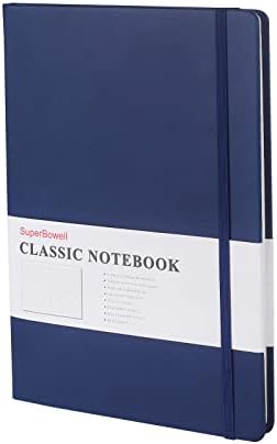 SuperBowell A4 Executive Notebook, X-Large Journal 8.5 x 11.6 inches,Hardcover Notebooks with Premium Leather,College Ruled Journals,100GSM Lined Thick Paper ,192 Pages (Ruled,Brown)