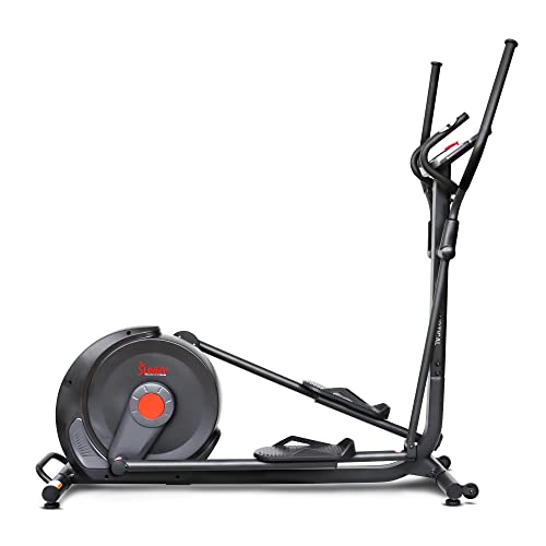 Image of Sunny Health & Fitness Elliptical Silent Exercise Machine with Long Stride | Elliptical Training with Pulse Sensor, Adjustable Resistance, Long Stride, Fully Body Workout, App Access via Bluetooth