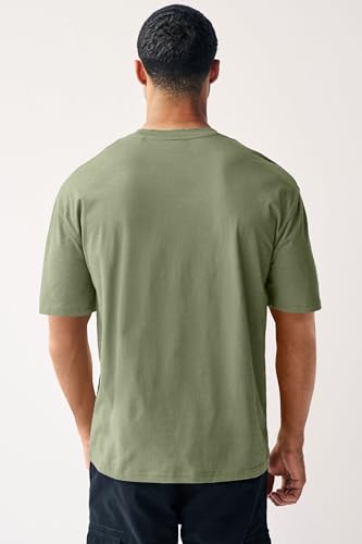 Image of Urbano Fashion Men's Solid Round Neck Oversized Half Sleeve Cotton T-Shirt