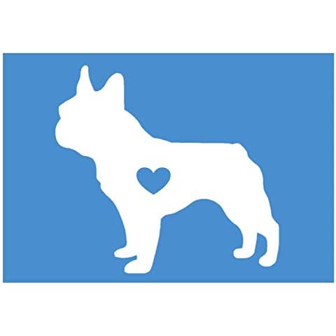 EZ-STIK Frenchie Little Heart Dog Decal 6 inch StickerJ586 French Bulldog Cover