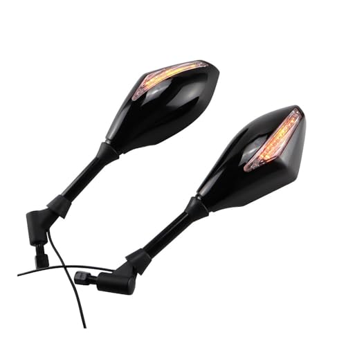 2 X LED �^�[�����C�g�T�C�h�~���[ �^�[���V�O�i���C���W�P�[�^�[�t�� 10mm �I�[�g�o�C�o�b�N�~���[���j�o�[�T���A�N�Z�T���[(Black)