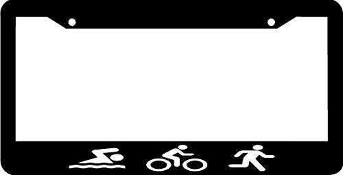 Personalized City Triathlon Black License Plate Frame