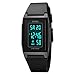 Men's Fashion Minimalist Digital Quartz Watches Business Ultra-Thin Wristwatch Military Sports Watch Waterproof for Unisex Casual Outdoor Watch (A Black Gray)