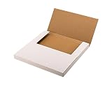 White Vinyl Records Shipping Boxes 12.5x12.5x1 Inch LP Mailing Corrugated Cardboard Boxes, Easy-Fold