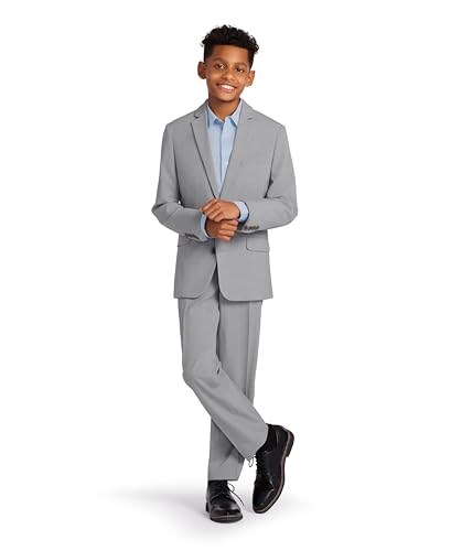 Image of Calvin Klein Boys Flat-Front Bi-Stretch Dress Pant, Straight Leg Fit, Belt Loops & Front Pockets