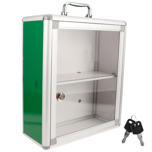 Zerodeko Gabinete de Medicina Mediano para Pared con Panel Transparente Caja Organizadora Multiusos para Botiquín Doméstico y Público Almacenamiento Compacto y Resistente