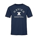 Barnesmith Xavier University Musketeers, Adult Unisex, Short-Sleeve T-Shirt, Basketball Gameday Logo, Navy, Small