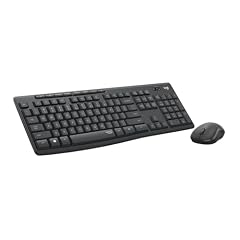 Logitech MK295 Kit Mouse e Tastiera Wireless, Layout ‎Americano QWERTY, Grigio