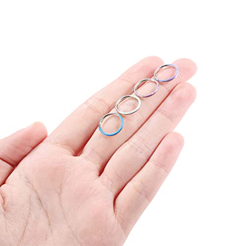 Purple Opal Septum Jewelry 16G Conch Piercing Jewelry Daith Hoops Seamless Higend Segment Nose Ring Silver Septum Clicker Rings Stainless Steel Rook Helix Ring Tragus Cartilage Lobe Earrings 8Mm #TOP2