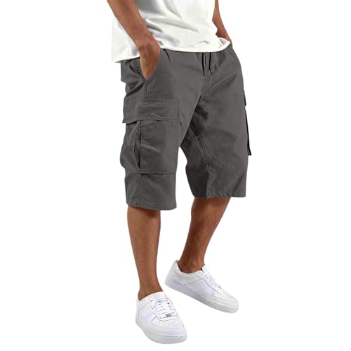 Tatumaie Mens Cargo Shorts Casual Elastic Waist Tactical Work Shorts
