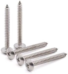 Glvaner M3.5 x 32mm Truss Head Phillips Drive Wood Screws, 304 Stainless Steel 18-8, Mushroom Head Self Tapping Screws, Bright Finish, Pack of 80