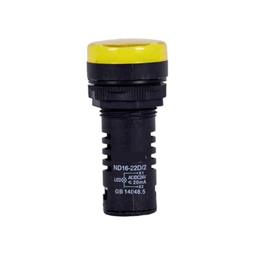 Luz indicadora ND16 con piloto amarillo de alta visibilidad 24V CA CC