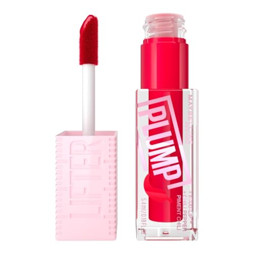 Maybelline New York - Gloss à Lèvres Effet Repulpant Immédiat & Volume XXL - Enrichi en Piment - Lifter Plump - Teinte Red Flag - 5,4 ml