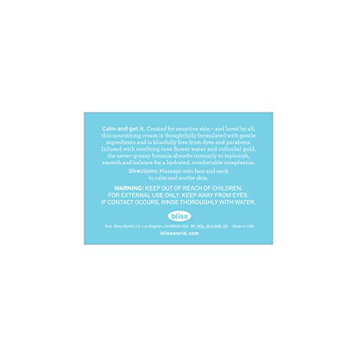 Bliss Rose Gold Rescue Moisturizer - 1.5 Oz - Gentle Face Cream - Soothing Rose Water & Nourishing Colloidal Gold For Sensitive Skin - Fragrance-Free - Clean - Vegan And Cruelty-Free #TOP5