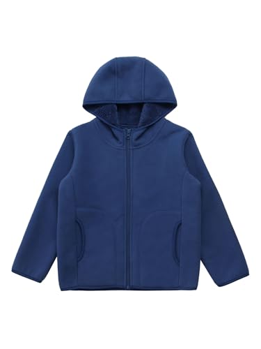 YiZYiF Kids Boys Girls Fleece Hooded Jacket Stand Collar Long Sleeve Full Zip Hooded Sweatshirt Coat Outerwear