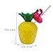 PRETYZOOM Hawaiian Pineapple Coconut Cups Straws Set Unique Decor for Beach Parties Gatherings Random Color