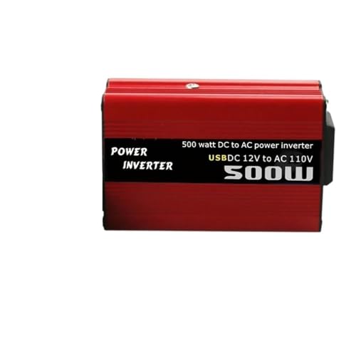 500W DC to AC Power Converter DC 12V to 220V 110V AC Car Inverter Automatic Transformer with Dual USB Car Charger Adapter(12V to 220V AC)