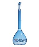 NS 24/29 Esmerilado Matraz aforado USP BLAUBRAND, identif. DE-M, 1000 ml Boro 3.3 NS 24/29 tapón en vidrio, grad. azul, DIN EN ISO 1042, con Certificado de lote USP