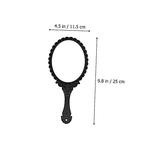 Miroir de maquillage rétro compact à main pour retouches faciles - 3