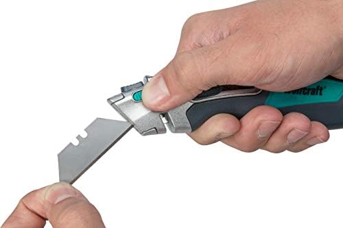 wolfcraft Professional Dual Safety Knife with Trapezium Blade I 4106000 I For safe cutting of solid materials